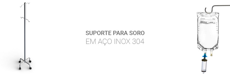 Suporte de Soro Hospitalar em Aço Inox